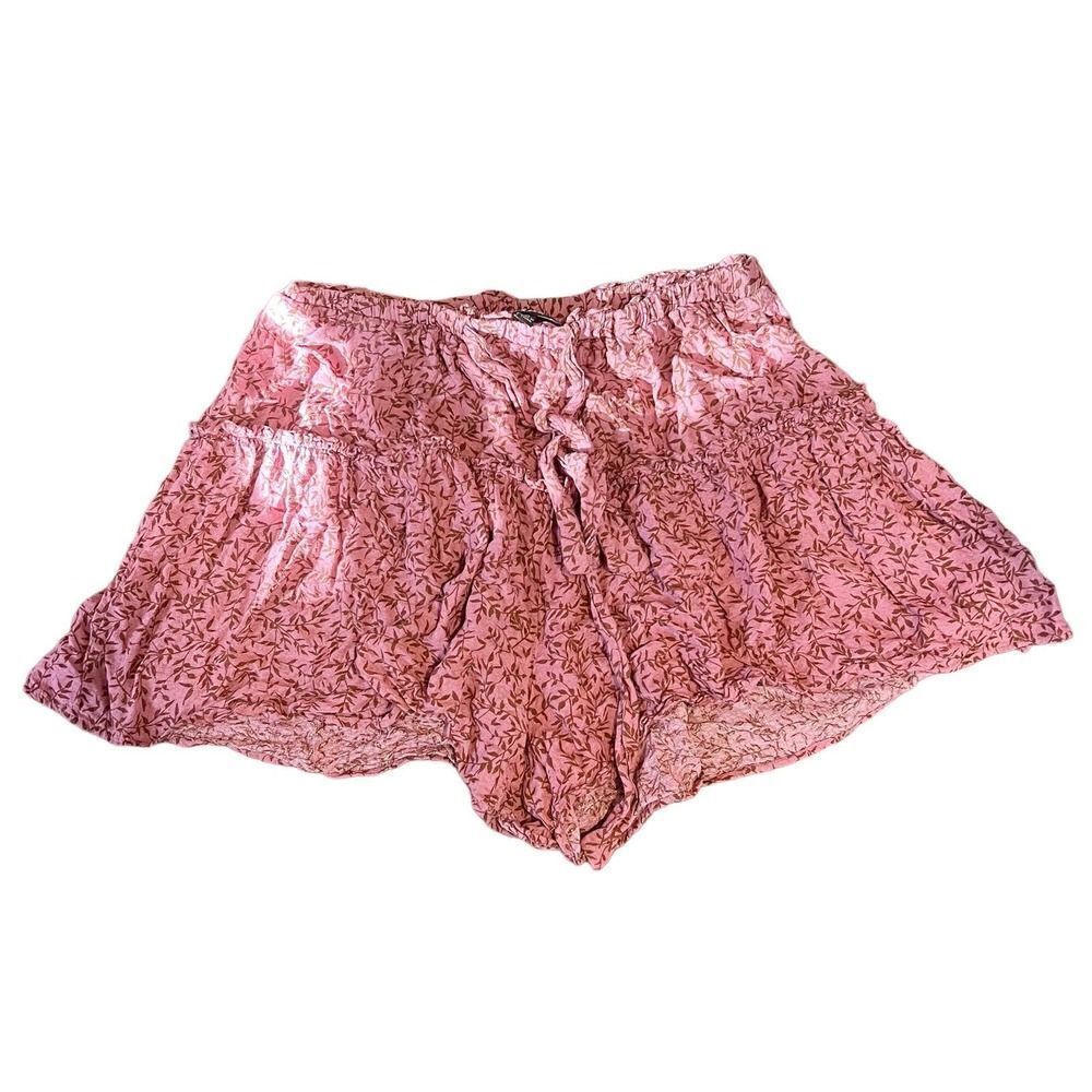 Lulu's Pink Floral Print Flowy Mini Skort Size Small